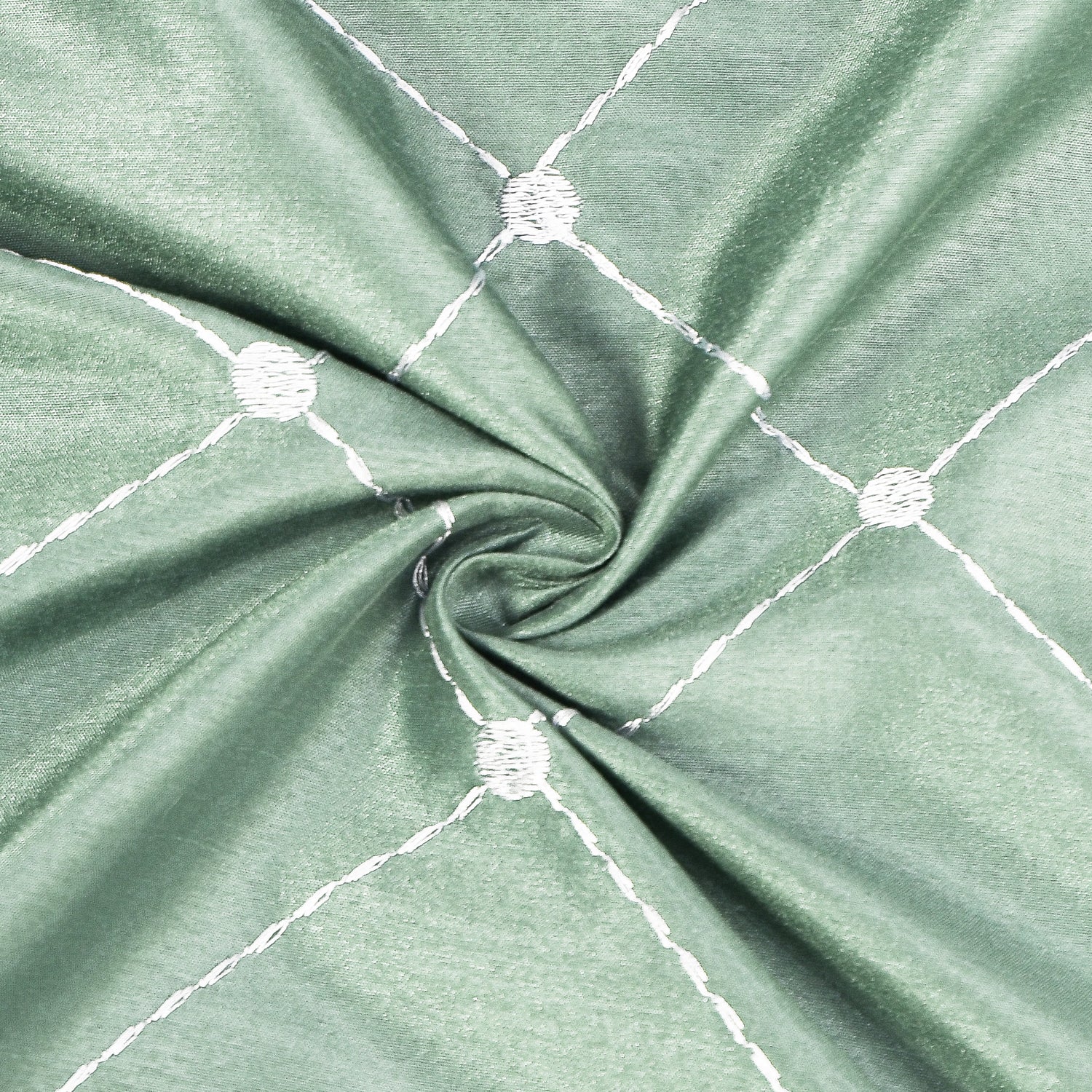 Doris Diamond Embroidery Faux Silk Curtain - Set of 2 (60"x96")