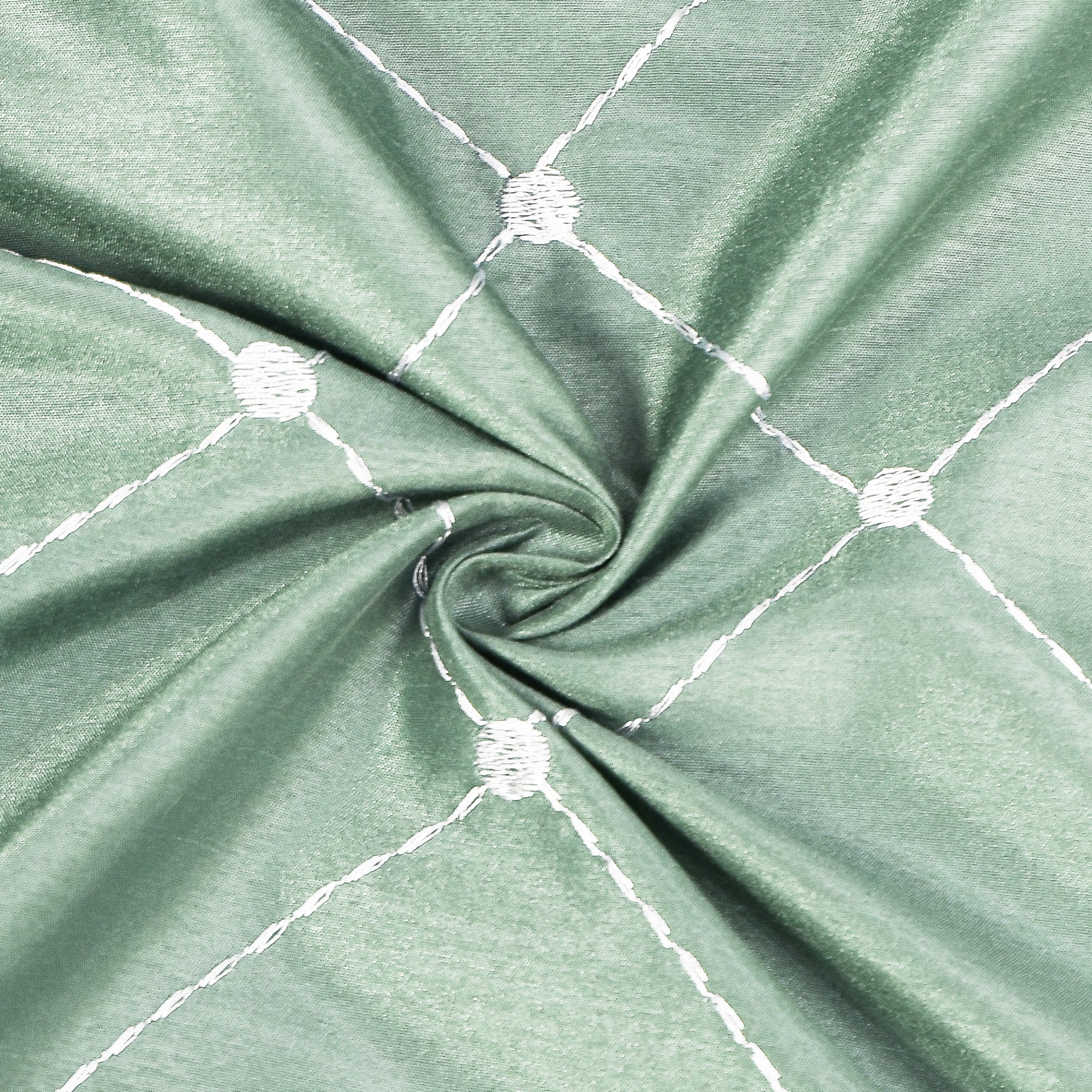 Doris Diamond Embroidery Faux Silk Curtain - Set of 2 (60"x96")