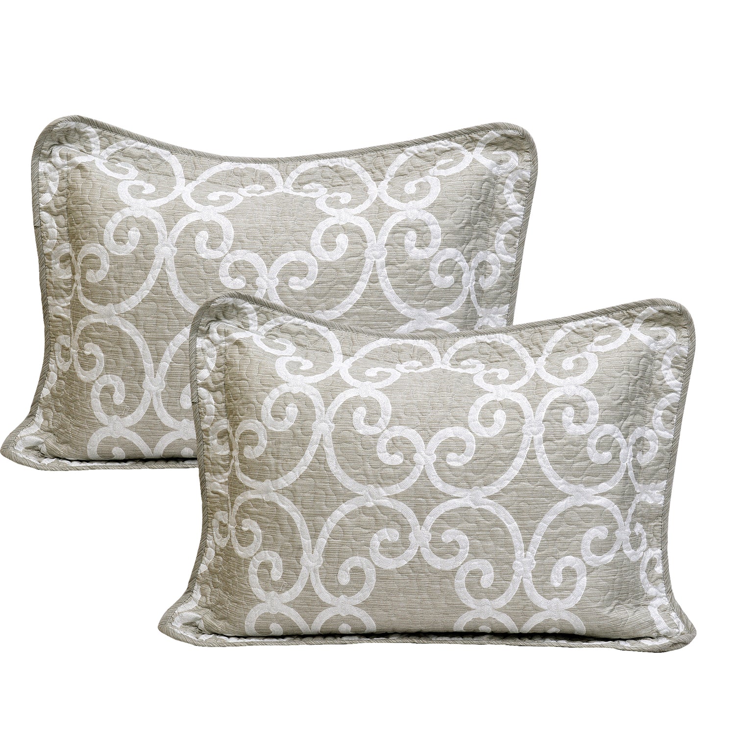 5 Piece Glena Gatework Printed Microfiber Quilt Bedspread Set