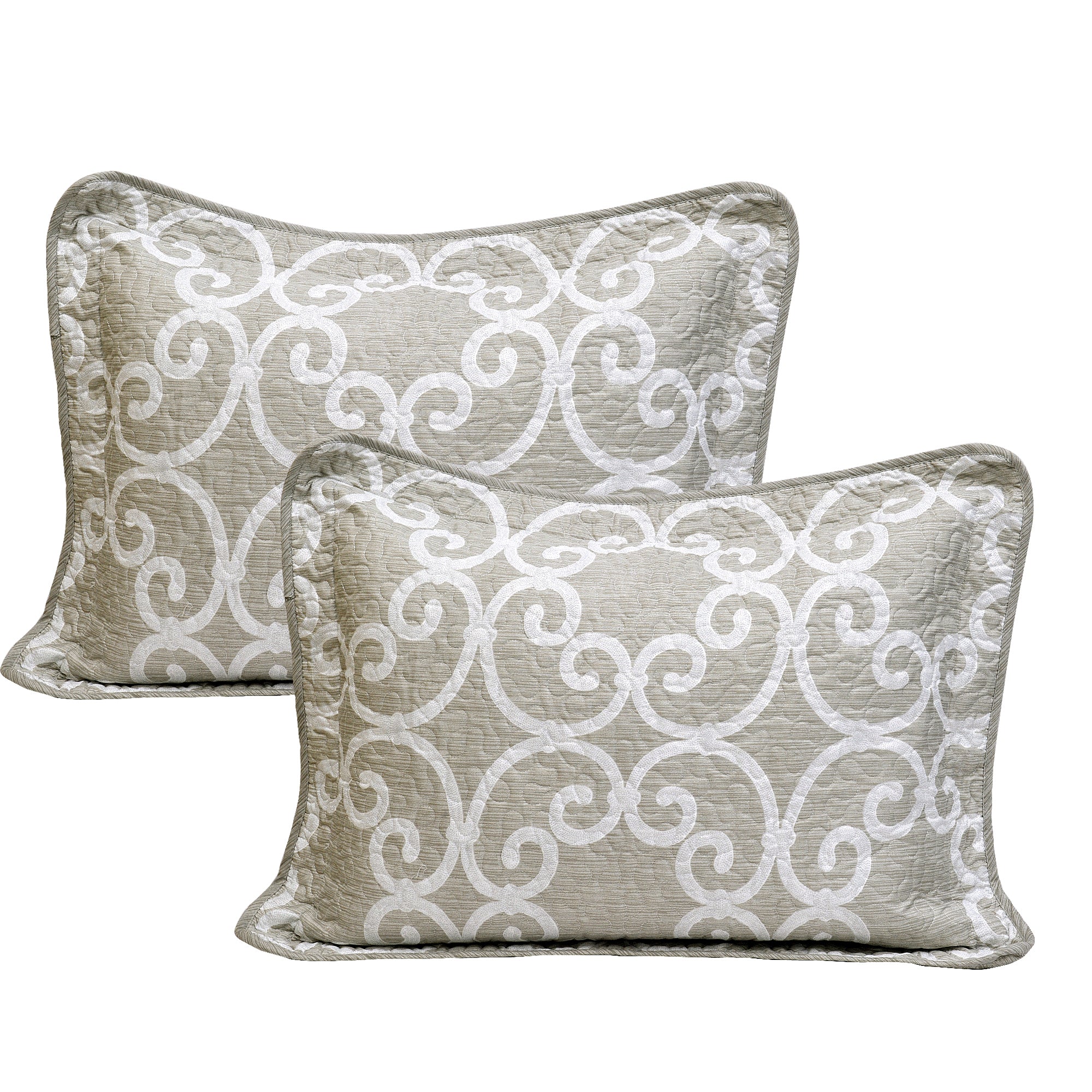 5 Piece Glena Gatework Printed Microfiber Quilt Bedspread Set