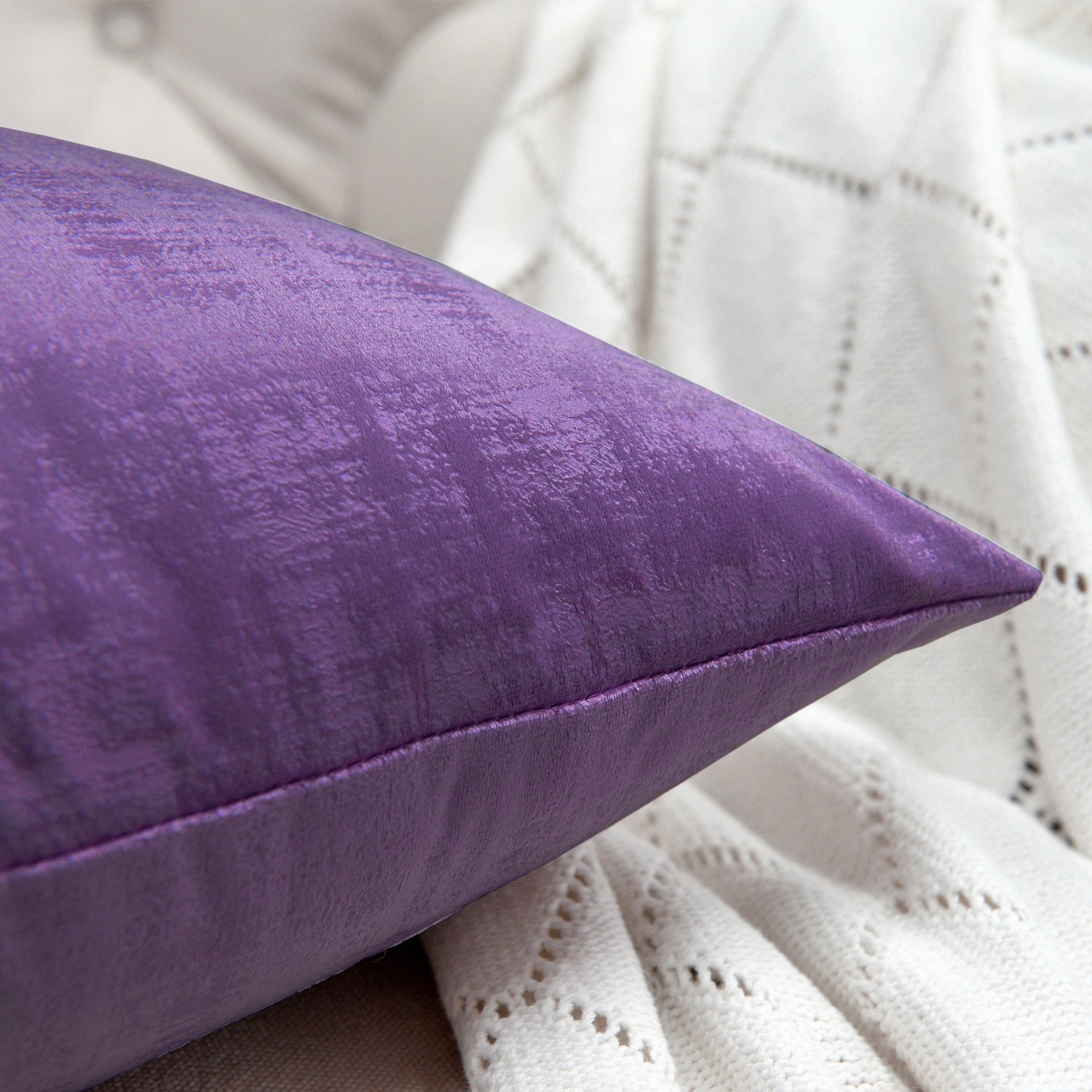 Textured Velvet 4 Piece Decorative Pillow Covers (20" x 20")
