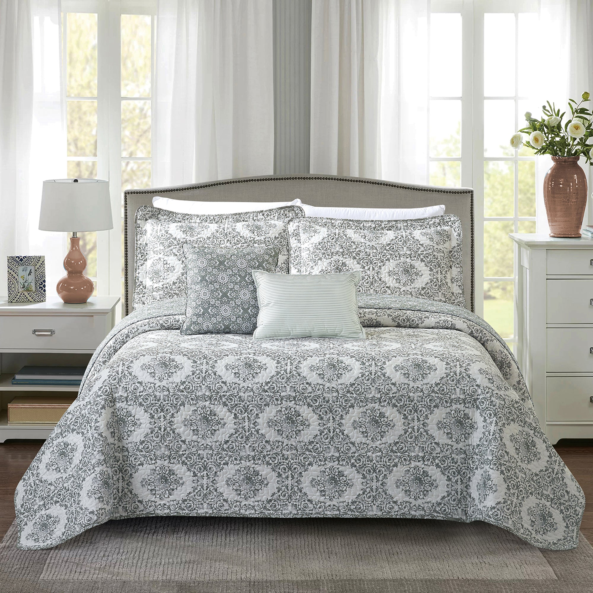 5 Piece Legacy Printed Microfiber Quilts Set
