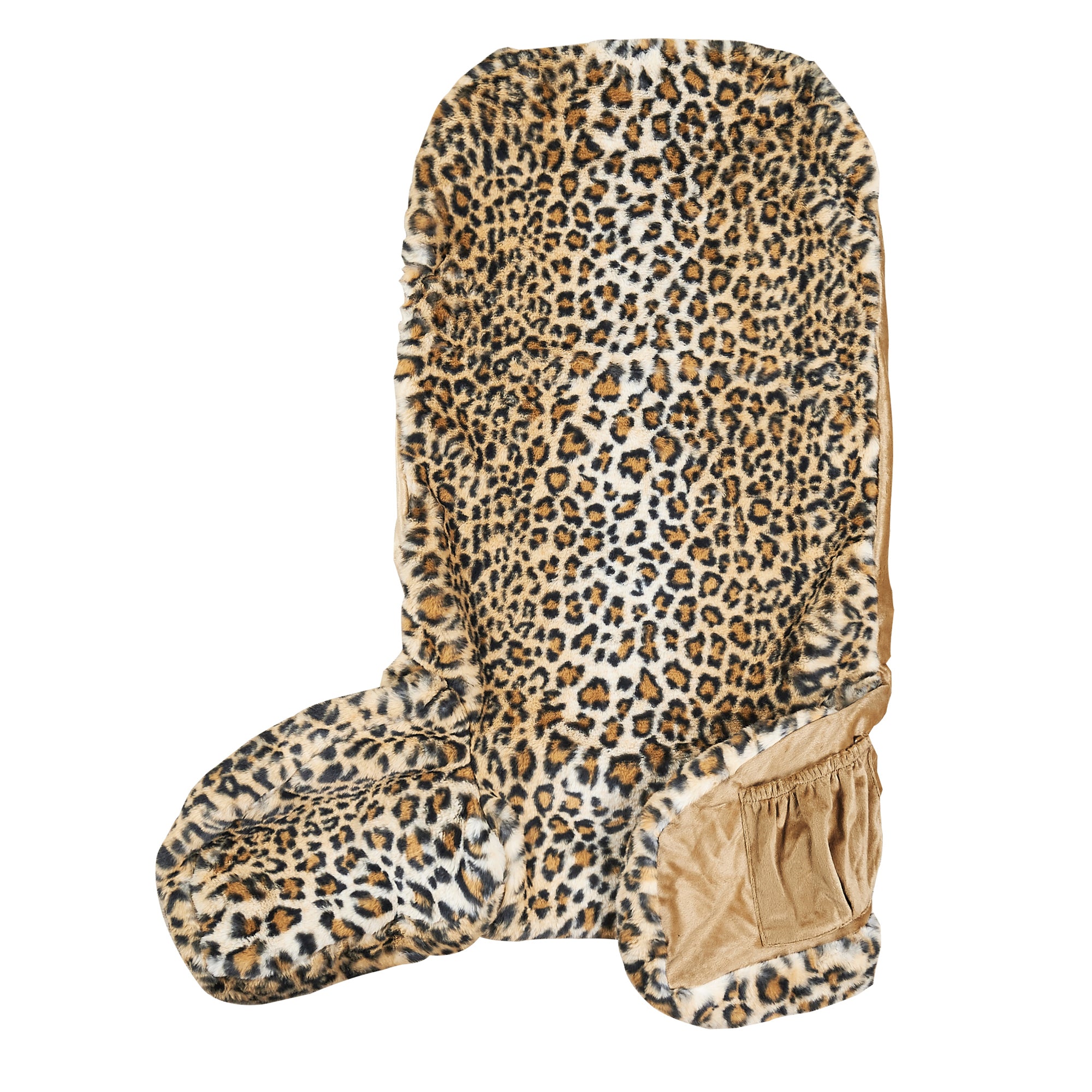 Leopard Faux Fur Large Size Bedrest Pillow Cove (28"x30"x17")