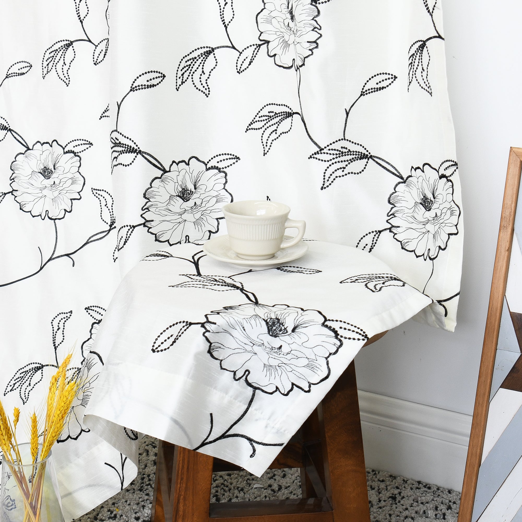 Magnolia Embroidered Curtain - Set of 2 (54"x96")