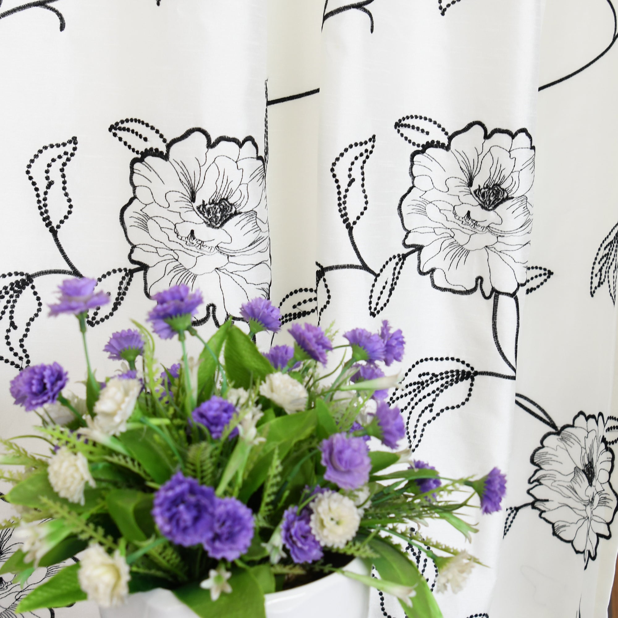 Magnolia Embroidered Curtain - Set of 2 (54"x96")