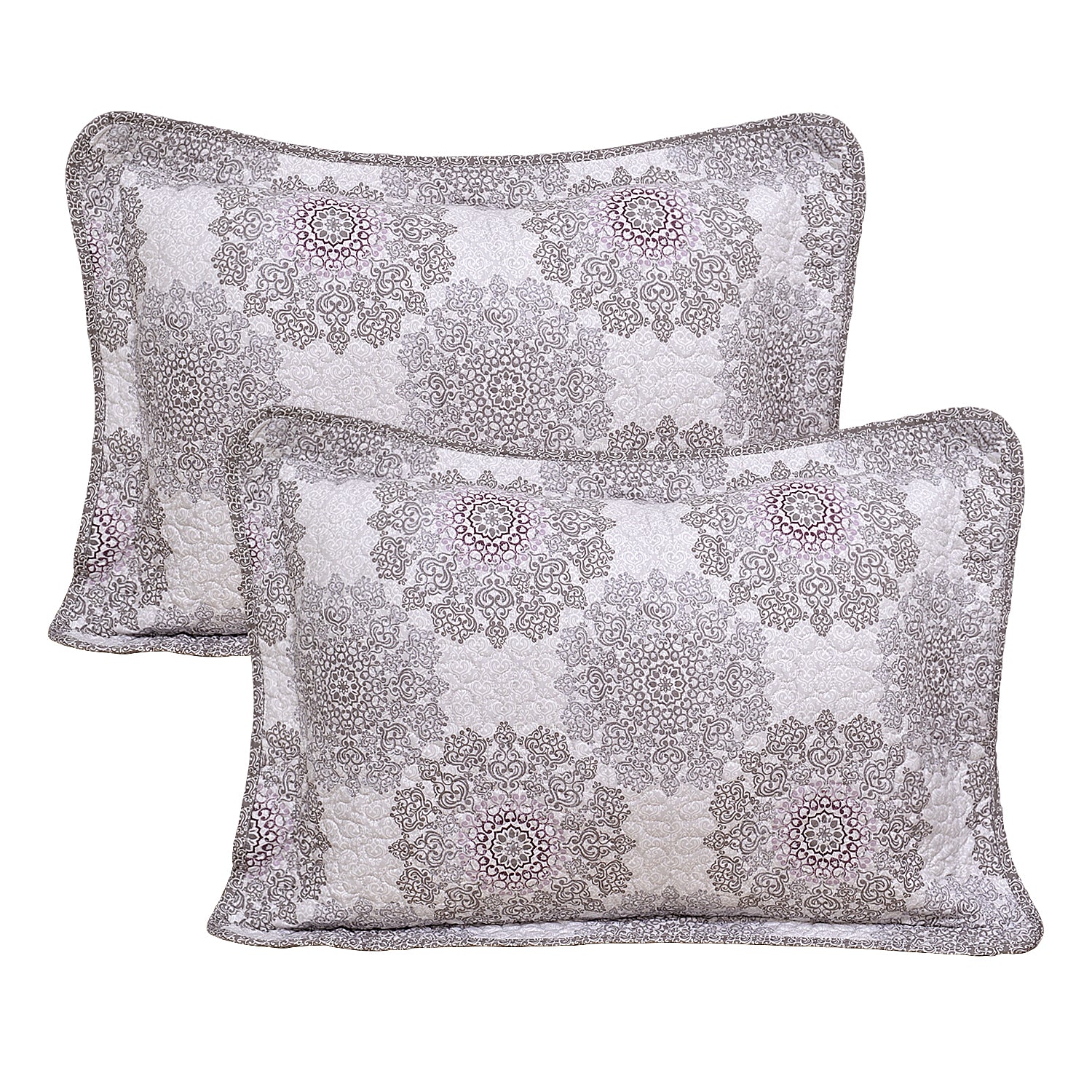 5 Piece Serano Medallion Printed Microfiber Quilt Bedspread Set