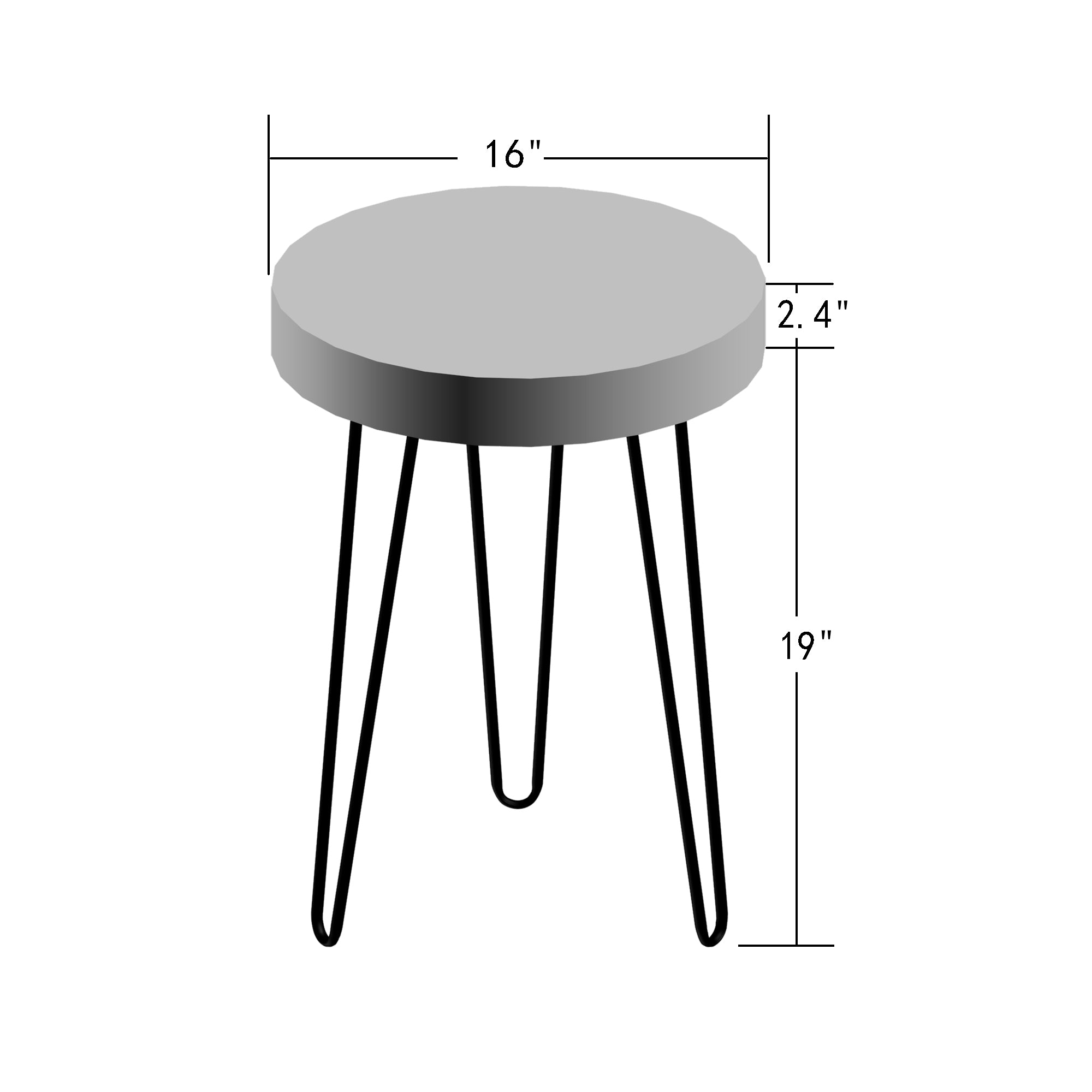 Raclaimed Wood Round End Table (16" x 16" x 21.4")