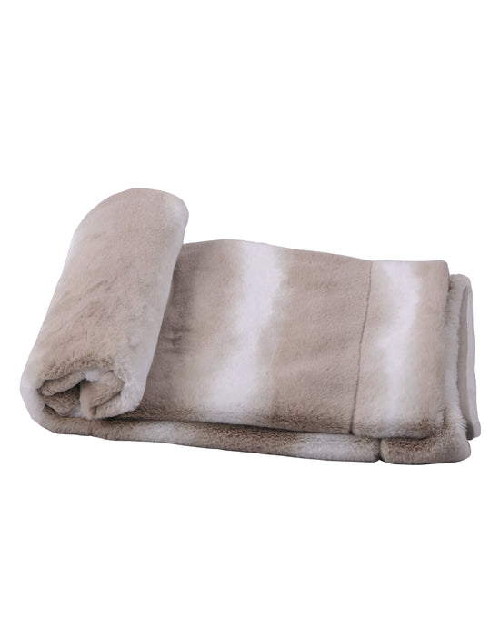 Beckie Stripe Faux Fur with Micromink Back Throw Blanket - 50" x 60"