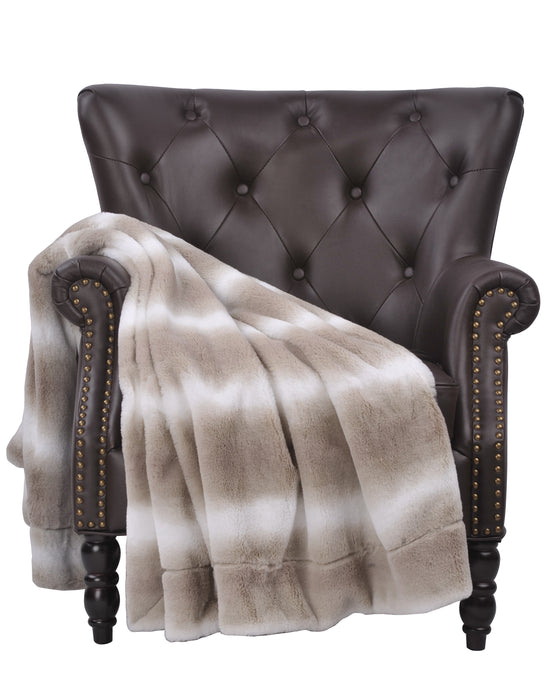 Beckie Stripe Faux Fur with Micromink Back Throw Blanket - 50" x 60"