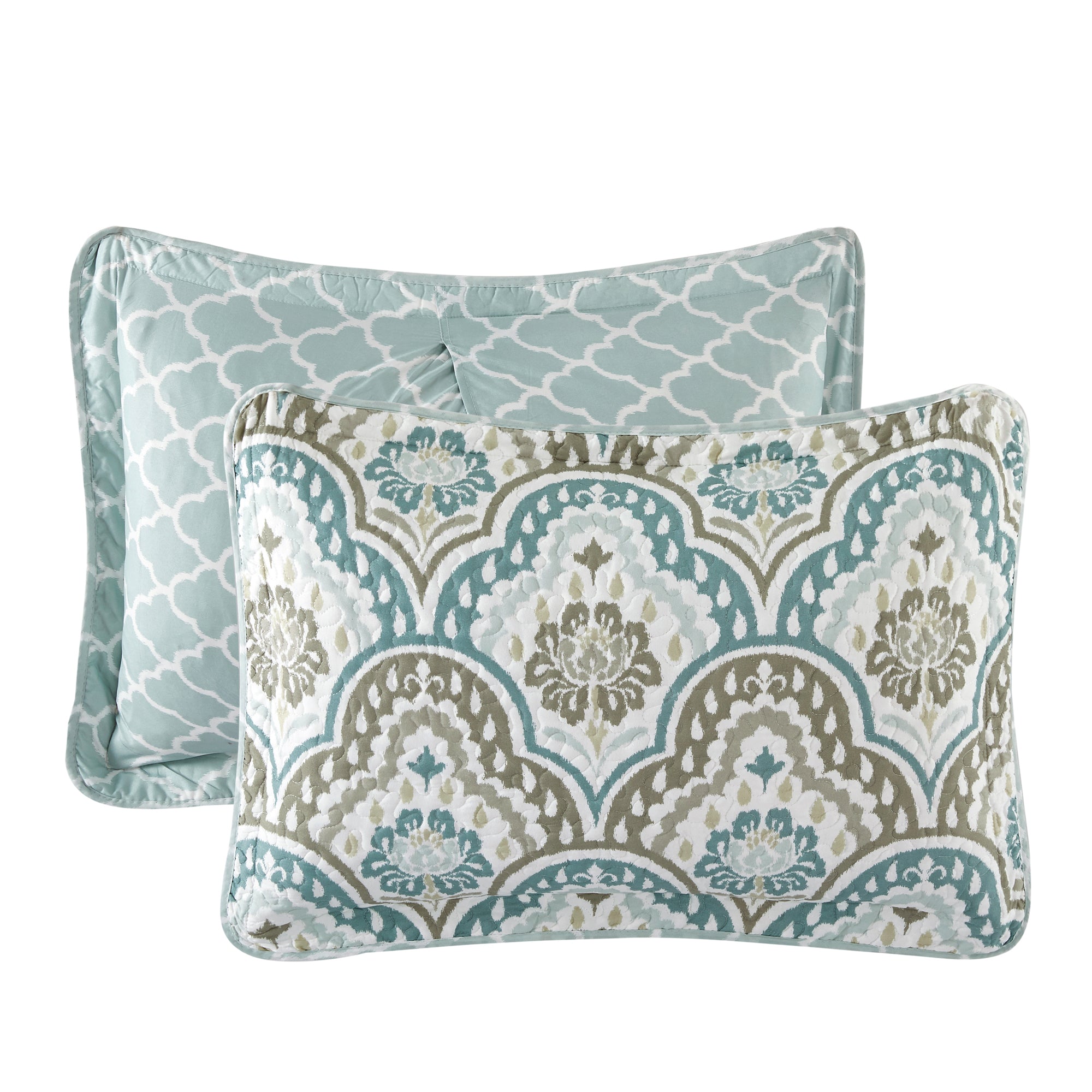 5 Piece Tivoli Ikat Printed Microfiber Quilts Set