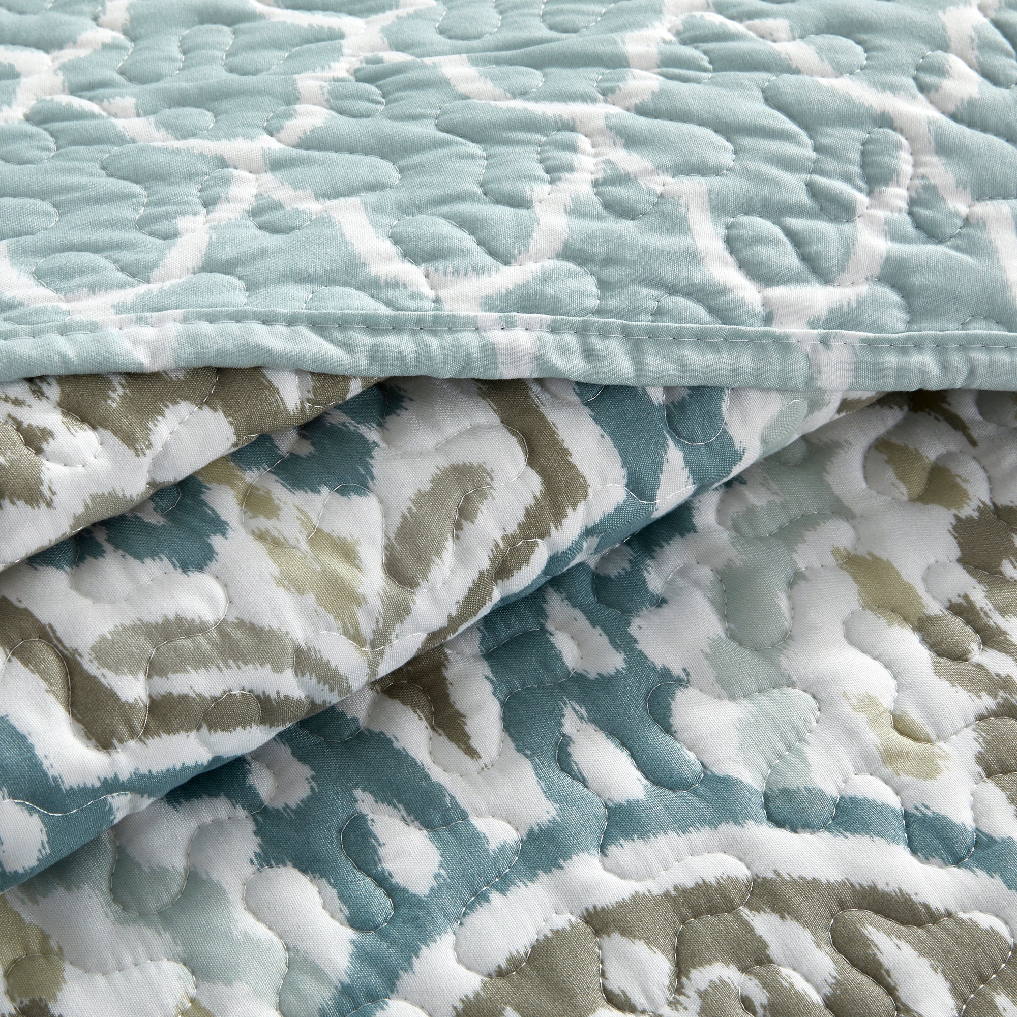 5 Piece Tivoli Ikat Printed Microfiber Quilts Set