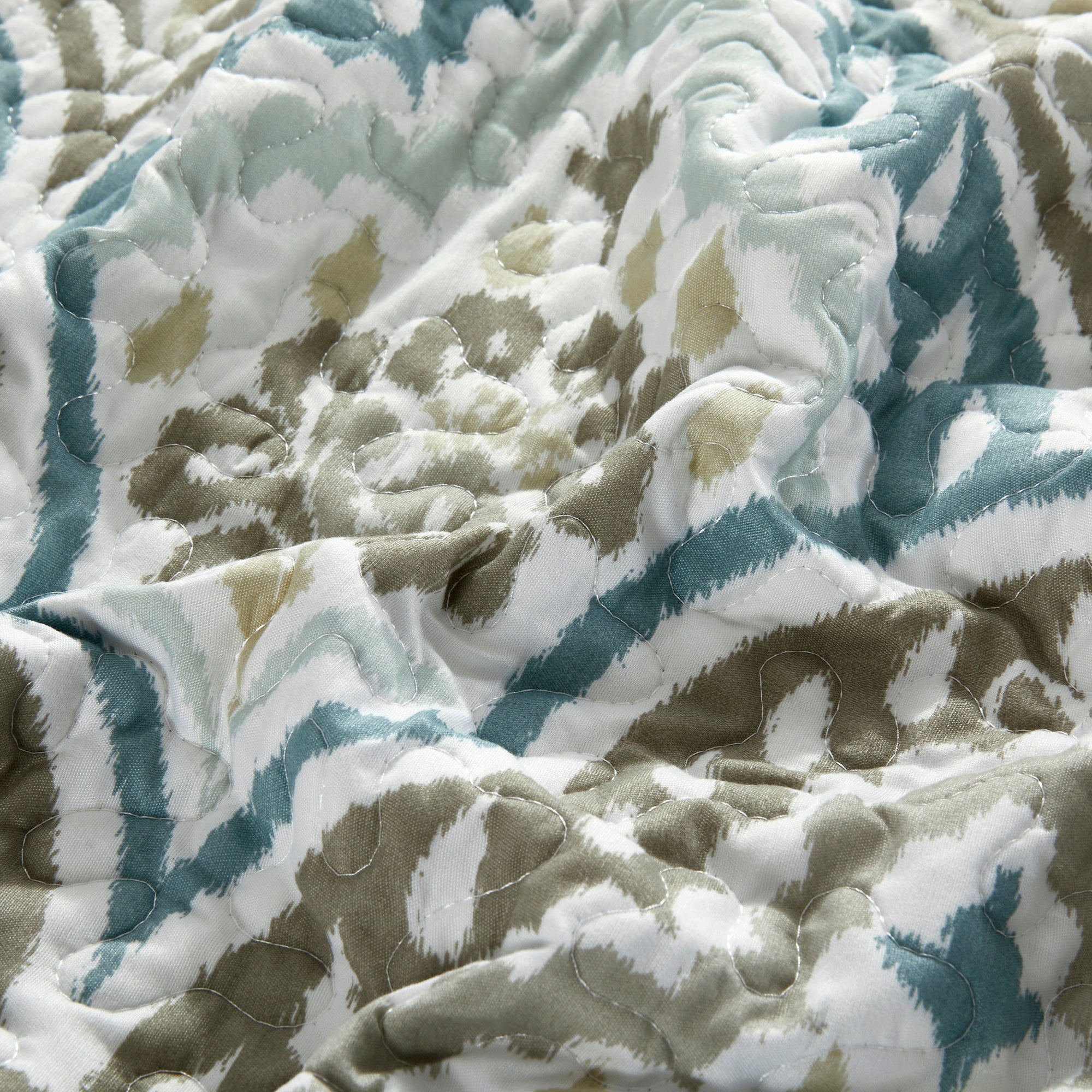 5 Piece Tivoli Ikat Printed Microfiber Quilts Set