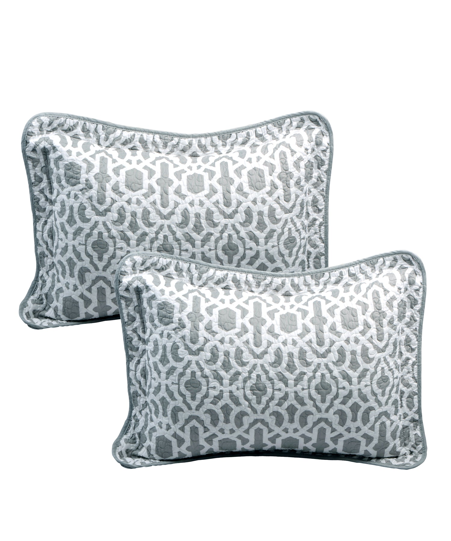 5 Piece Montgomery Grey Printed Microfiber Quilts Bedspread Set