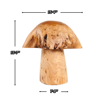 Cedar Wood Stump Mushroom Decor