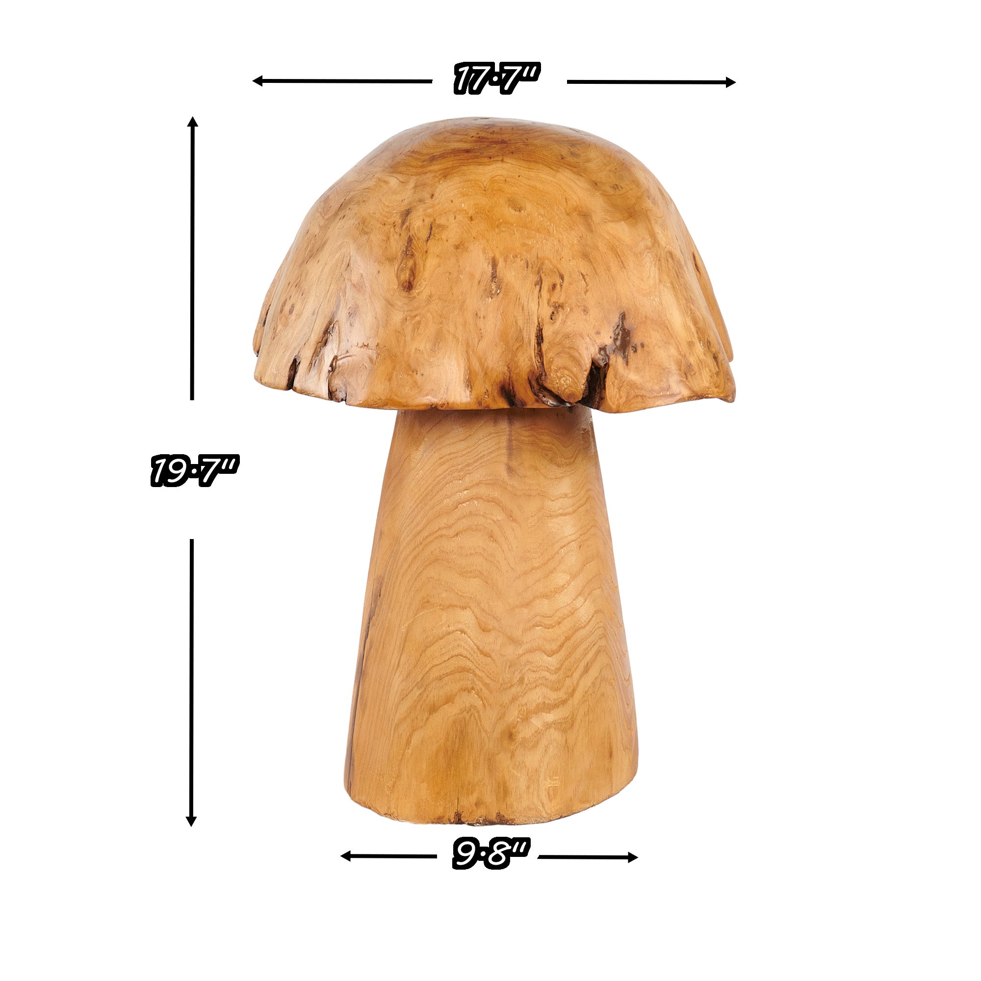 Cedar Wood Stump Mushroom Decor