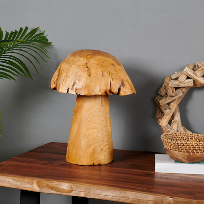 Cedar Wood Stump Mushroom Decor