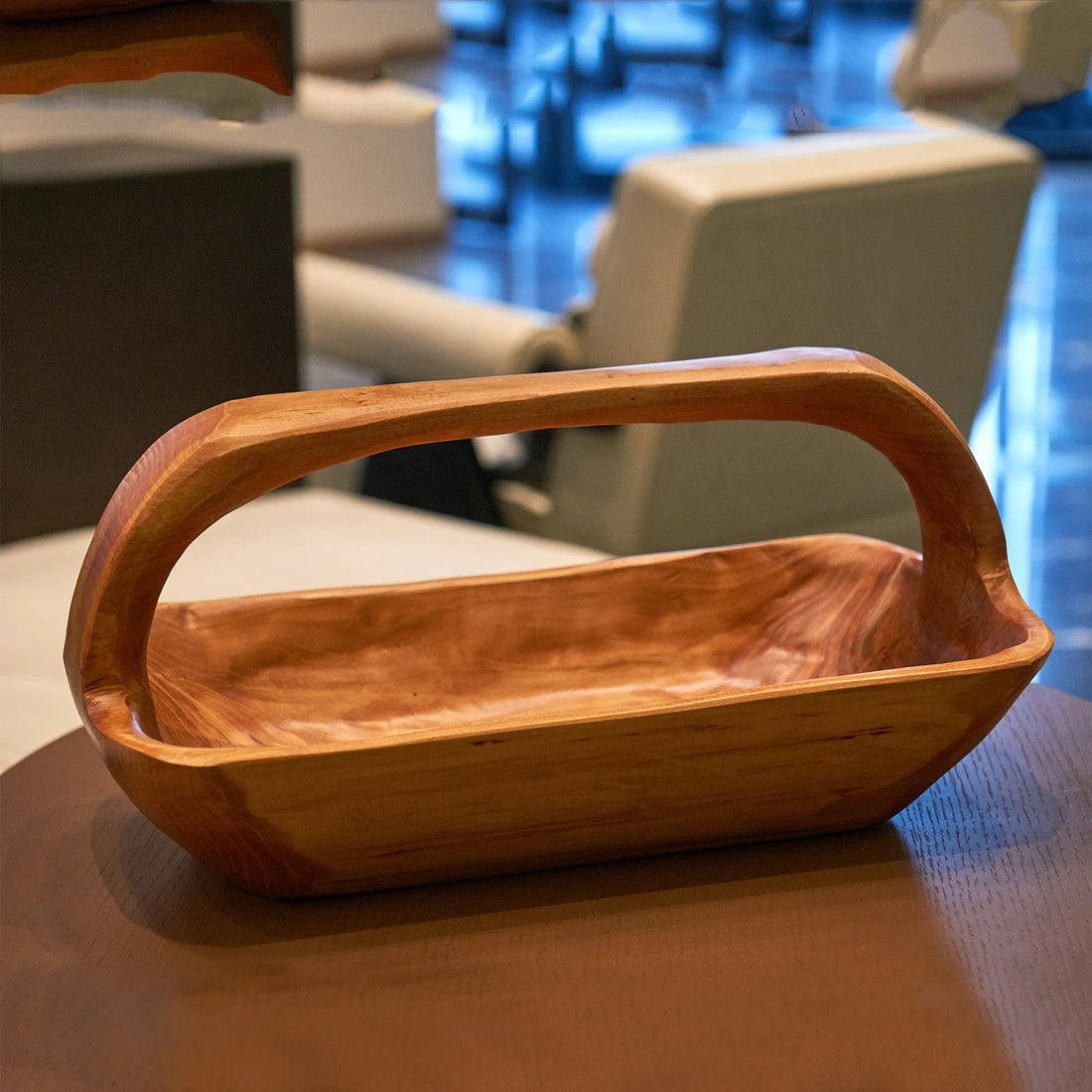 Rectangle Cedar Wood Serving Basket (16.8" x 8.2" x 7.8")