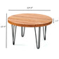 Mesa de centro redonda de madera de olmo - 27.6" x 27.6" x 15.5" H