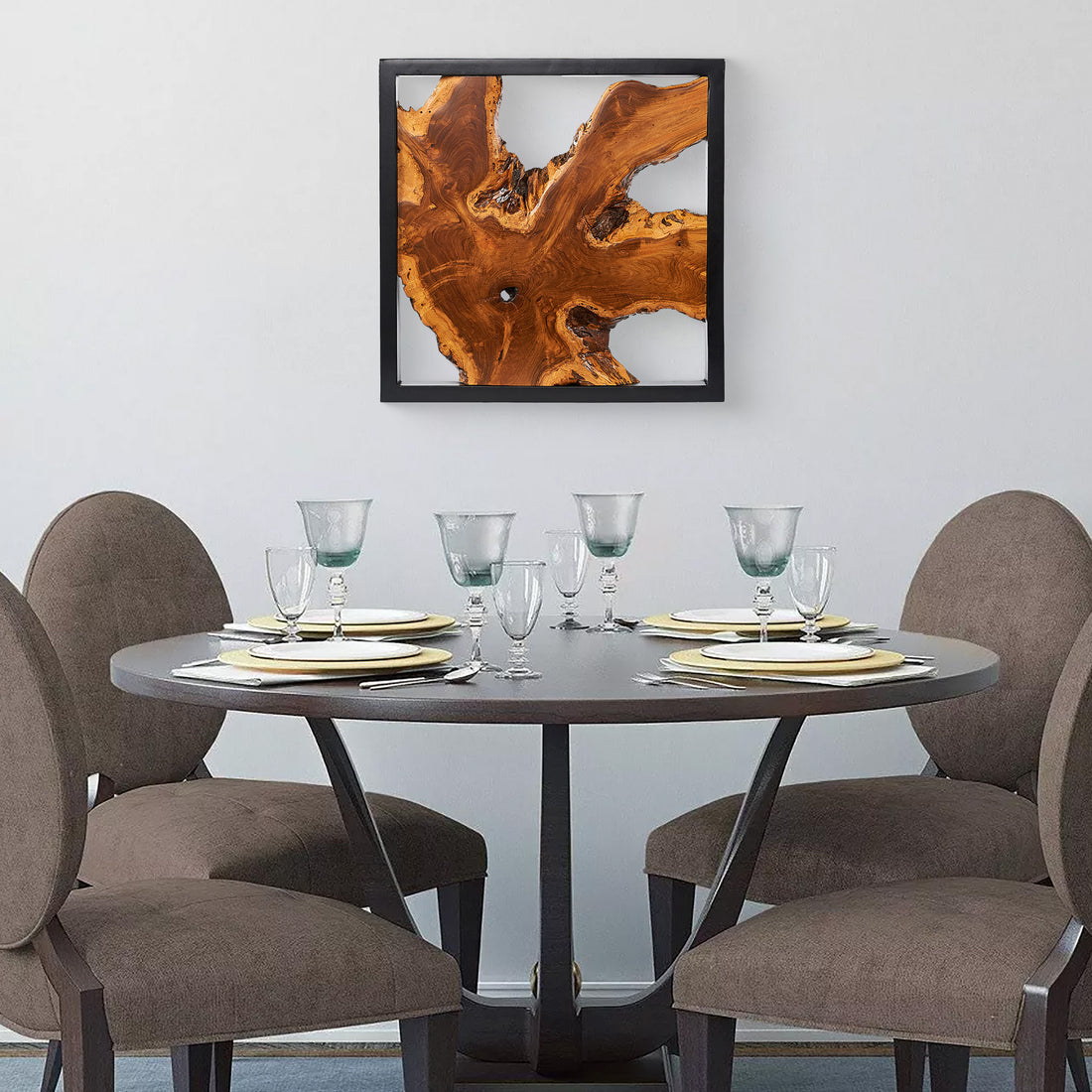 Vertical Ampyang Teak Wall Art (17" x 17" x 1.6")