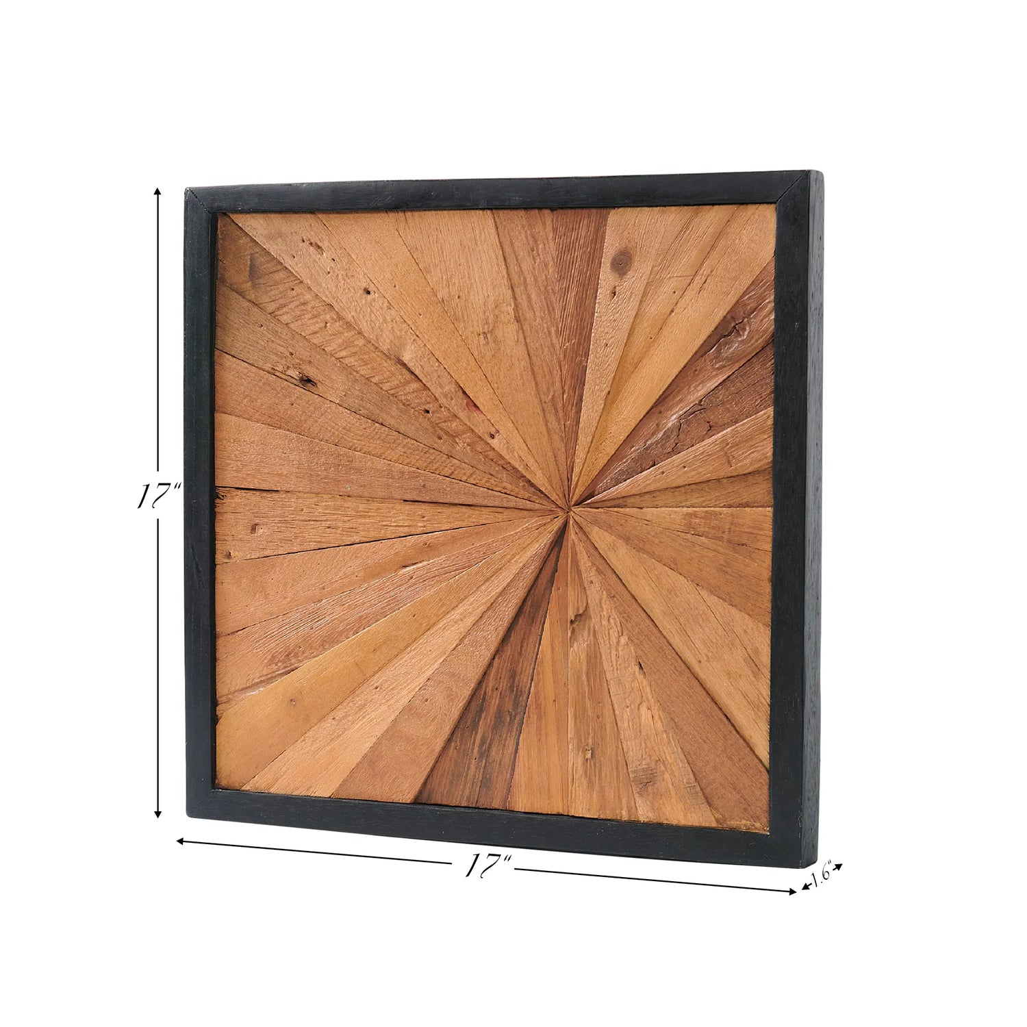 Sunrise Teak Wood Wall Art (17&quot; x 17&quot; x 1.6&quot;)