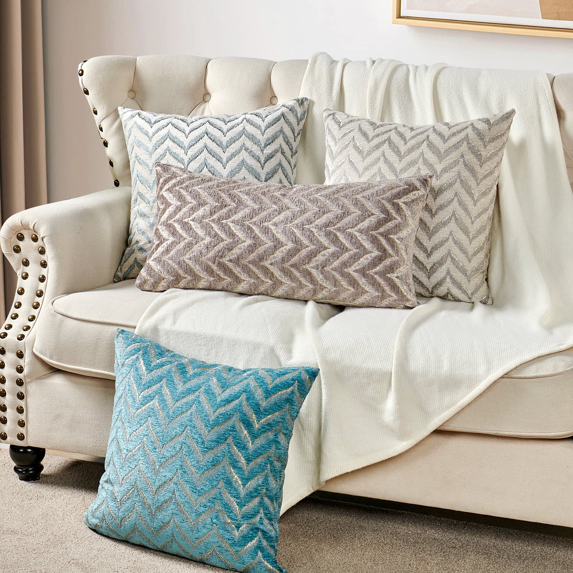 Home Soft Things Coperta In Tessuto Naga, 152x203 Cm, Colore Ashley Blue, Morbida E Leggera, Per Divano E Letto