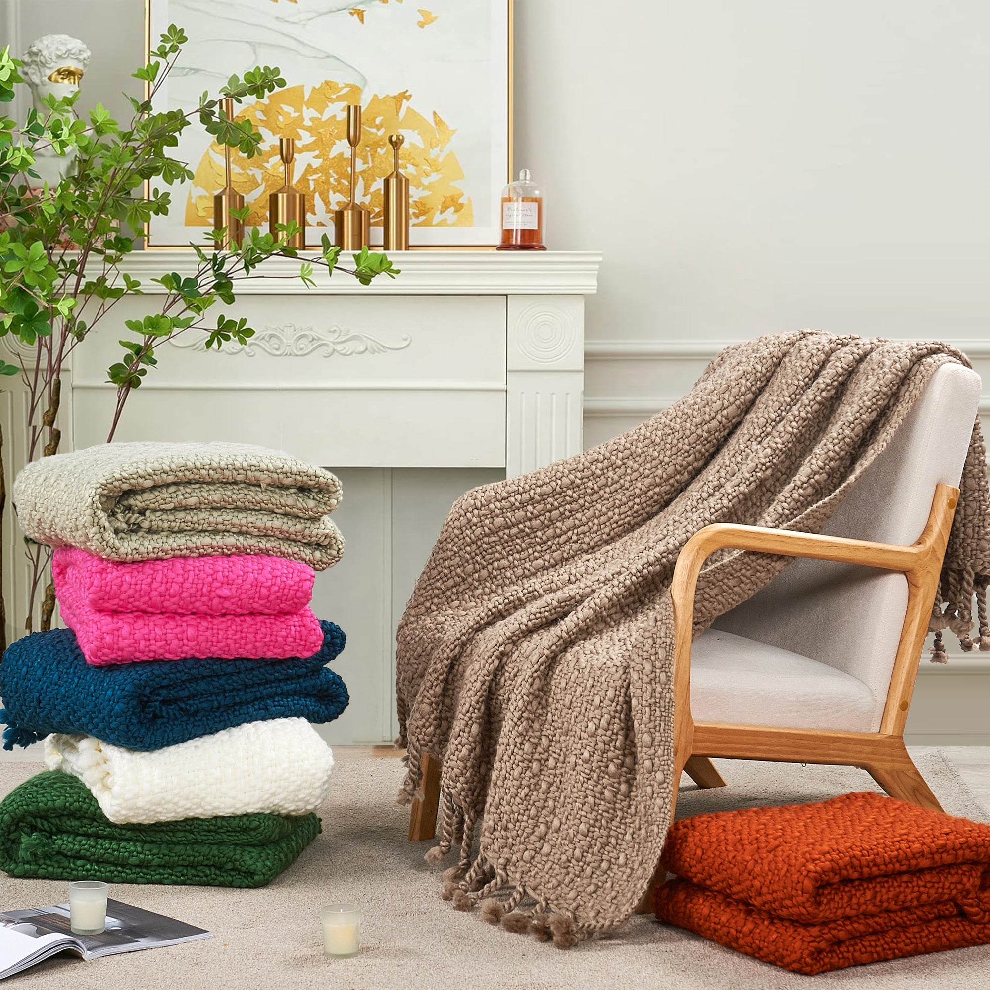 Home Soft Things - Coperta In Microfibra Stile Southwest, Colore Caffè, 152x203 Cm, Morbida Con Retro Sherpa, Per Divano E Letto, Lavabile