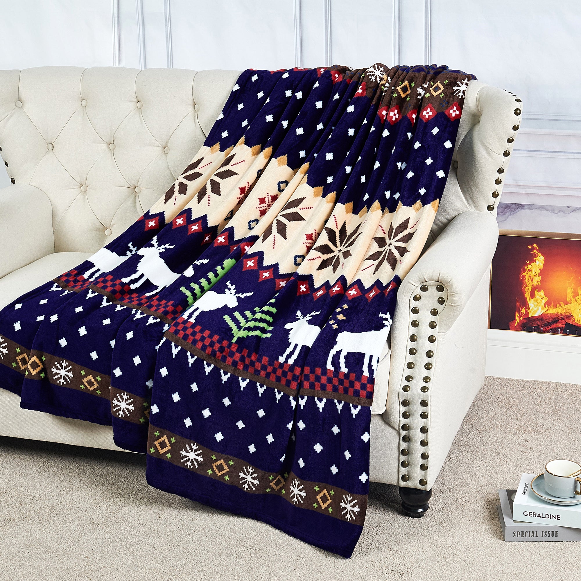 Blue discount christmas blanket