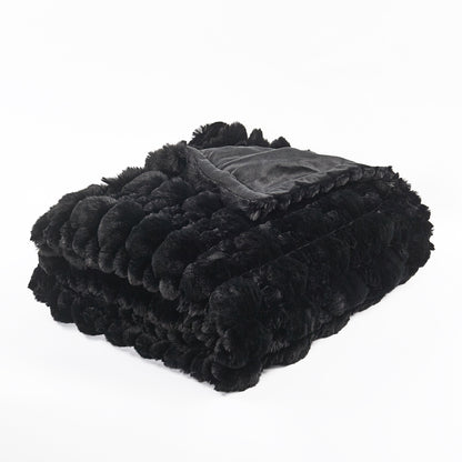 Textured Faux Fur-Spandex Bubble Throw Blanket (50&quot;x60&quot;)