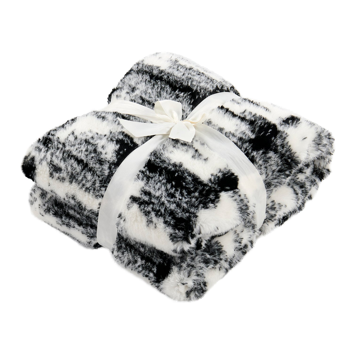 Two Tone Artistic Faux Fur Throw Blanket