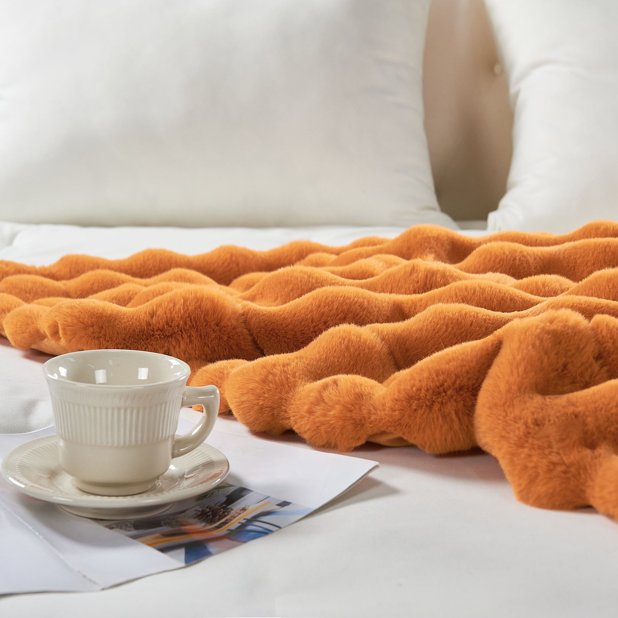 Burnt orange fuzzy online blanket