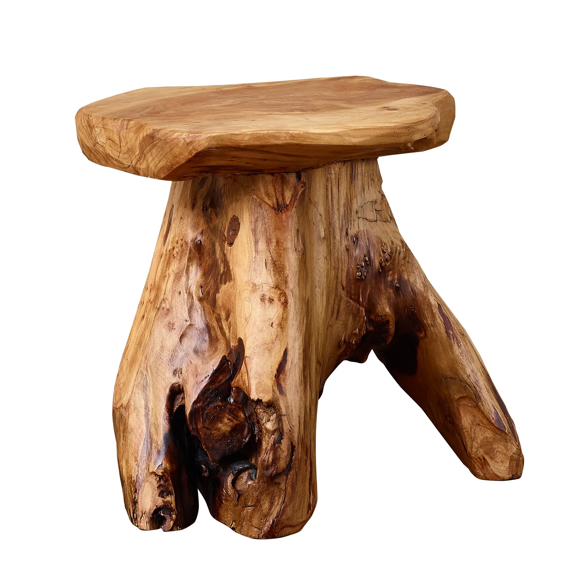 Cedar Wood Mushroom End Table (12&quot; x 15&quot; x 13.5&quot;)