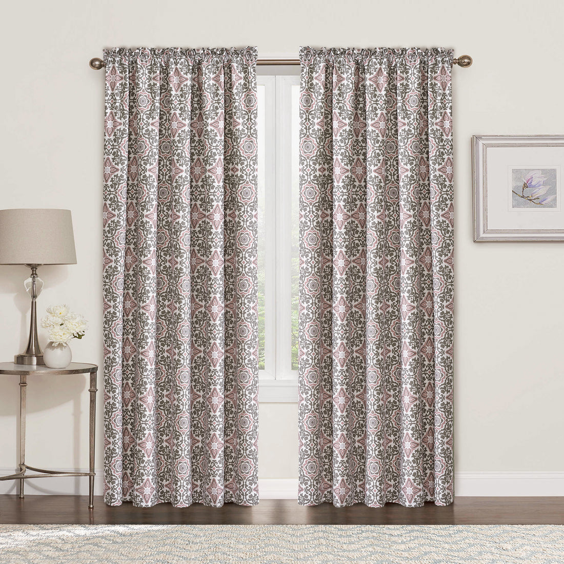 Coventry Printed Microfiber Curtain - Set of 2 (60"x84")