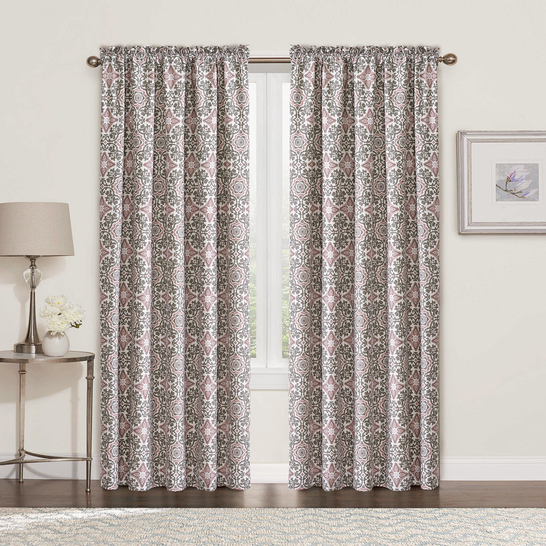 Coventry Printed Microfiber Curtain - Set of 2 (60&quot;x84&quot;)