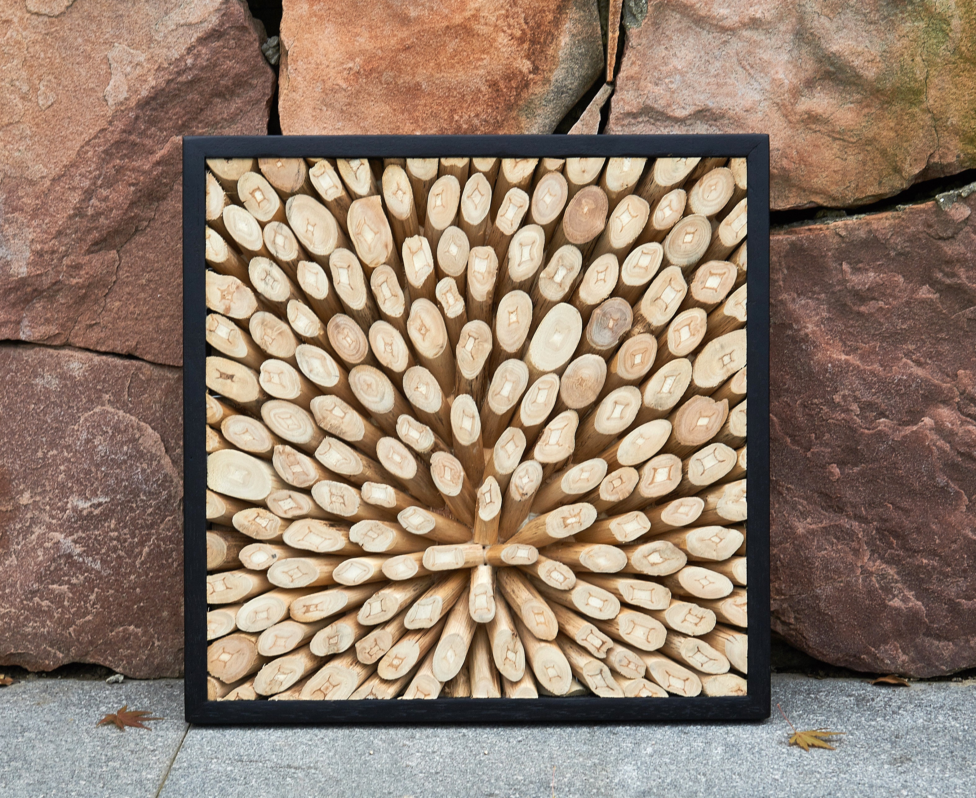 Focus Square Teak Wall Art (17&quot; x 17&quot; x 1.6&quot;)