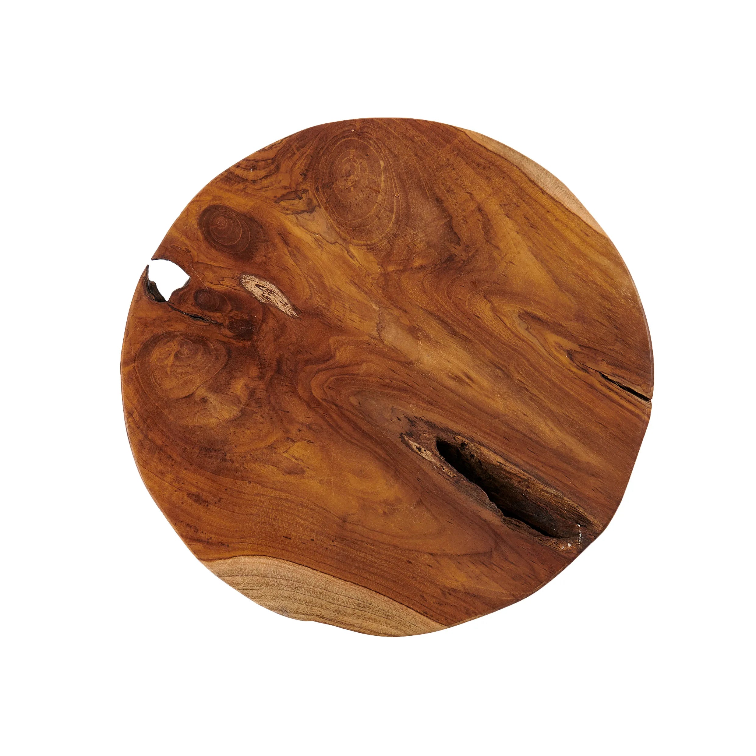 Teak Round End Table (15.7&quot; x 15.7&quot; x 17.9&quot;)