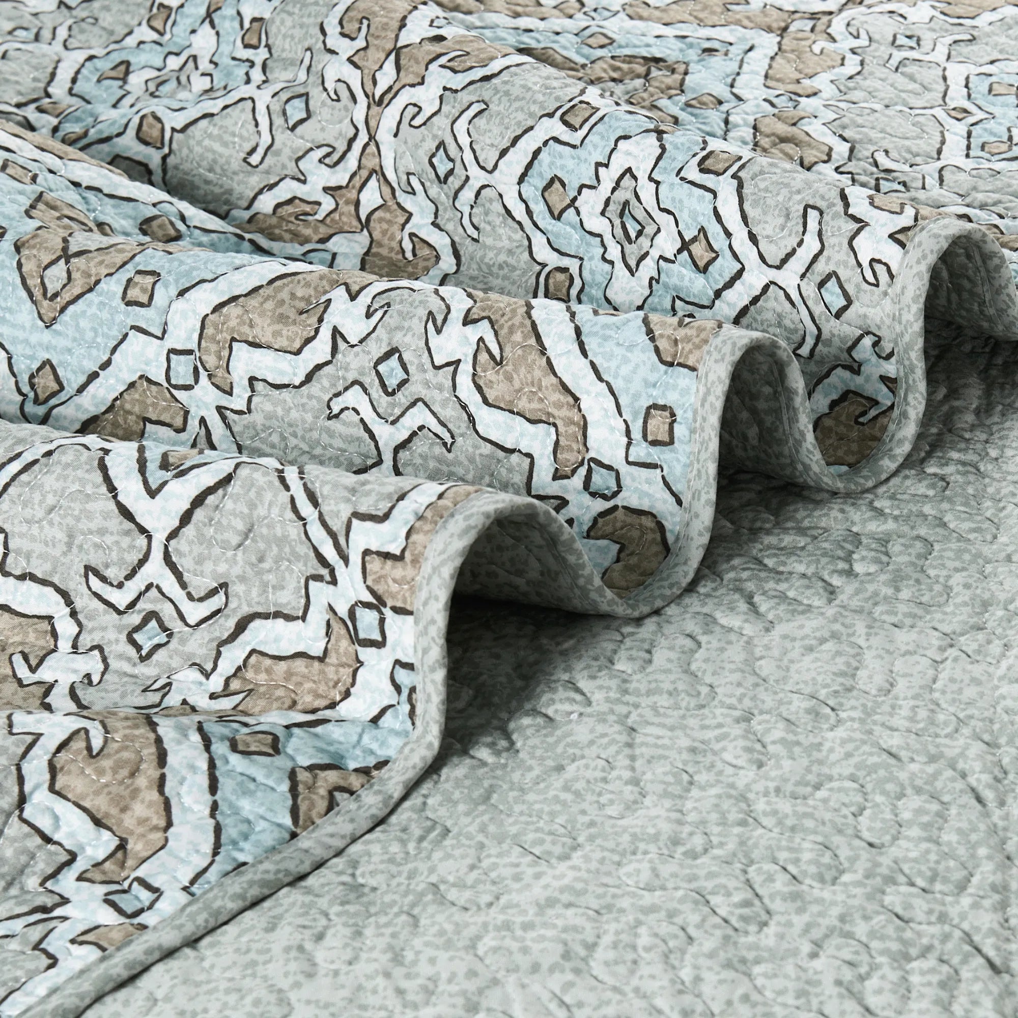 5 Piece Diego Printed Microfiber Quilts Set