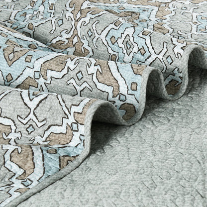 5 Piece Diego Printed Microfiber Quilts Set