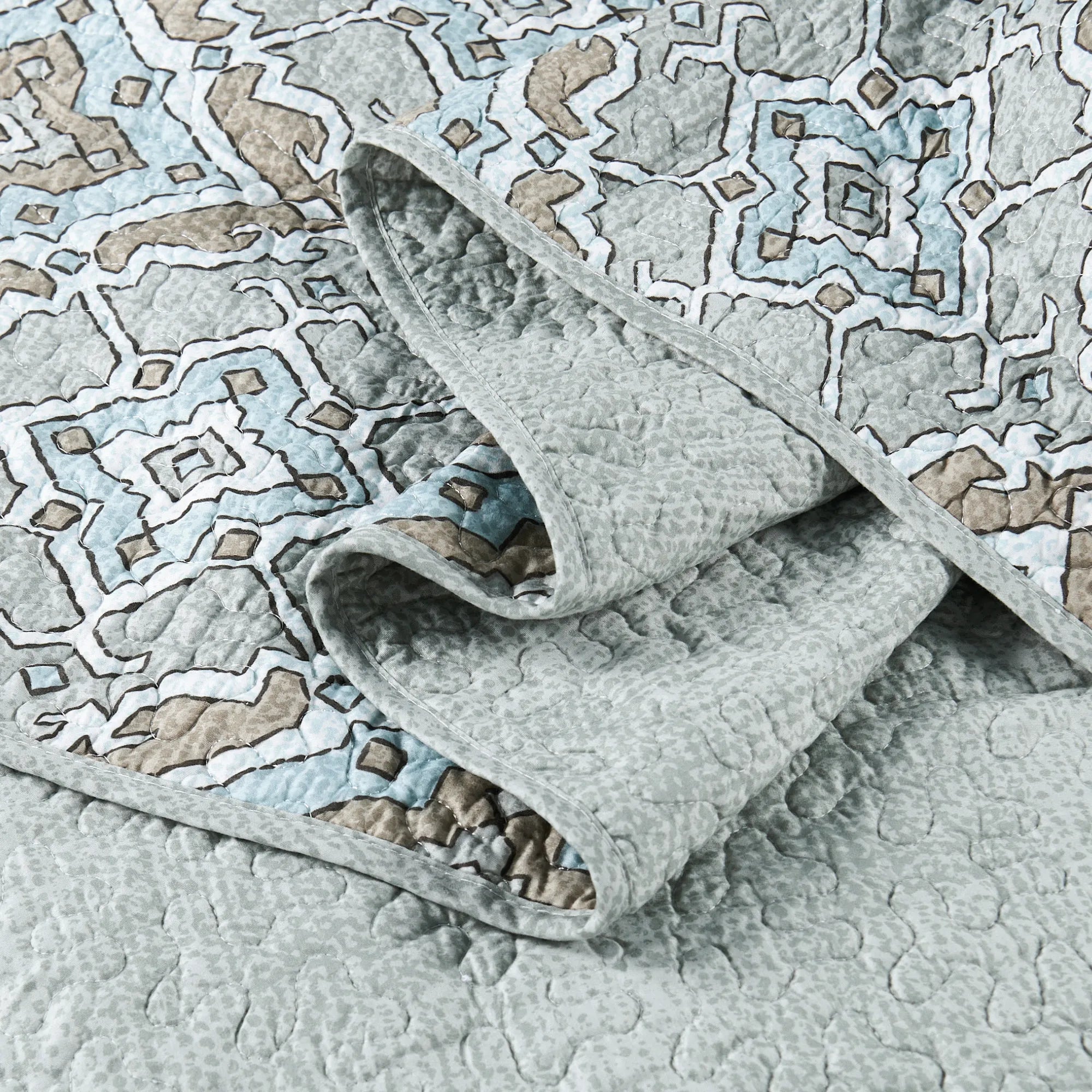 5 Piece Diego Printed Microfiber Quilts Set