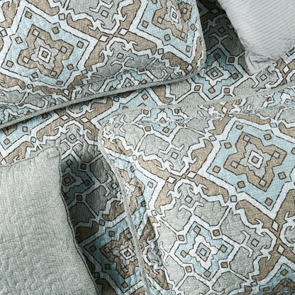 5 Piece Diego Printed Microfiber Quilts Set