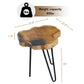 Greenage Natural Teak Live Edge Coffee Table with Hairpin Legs