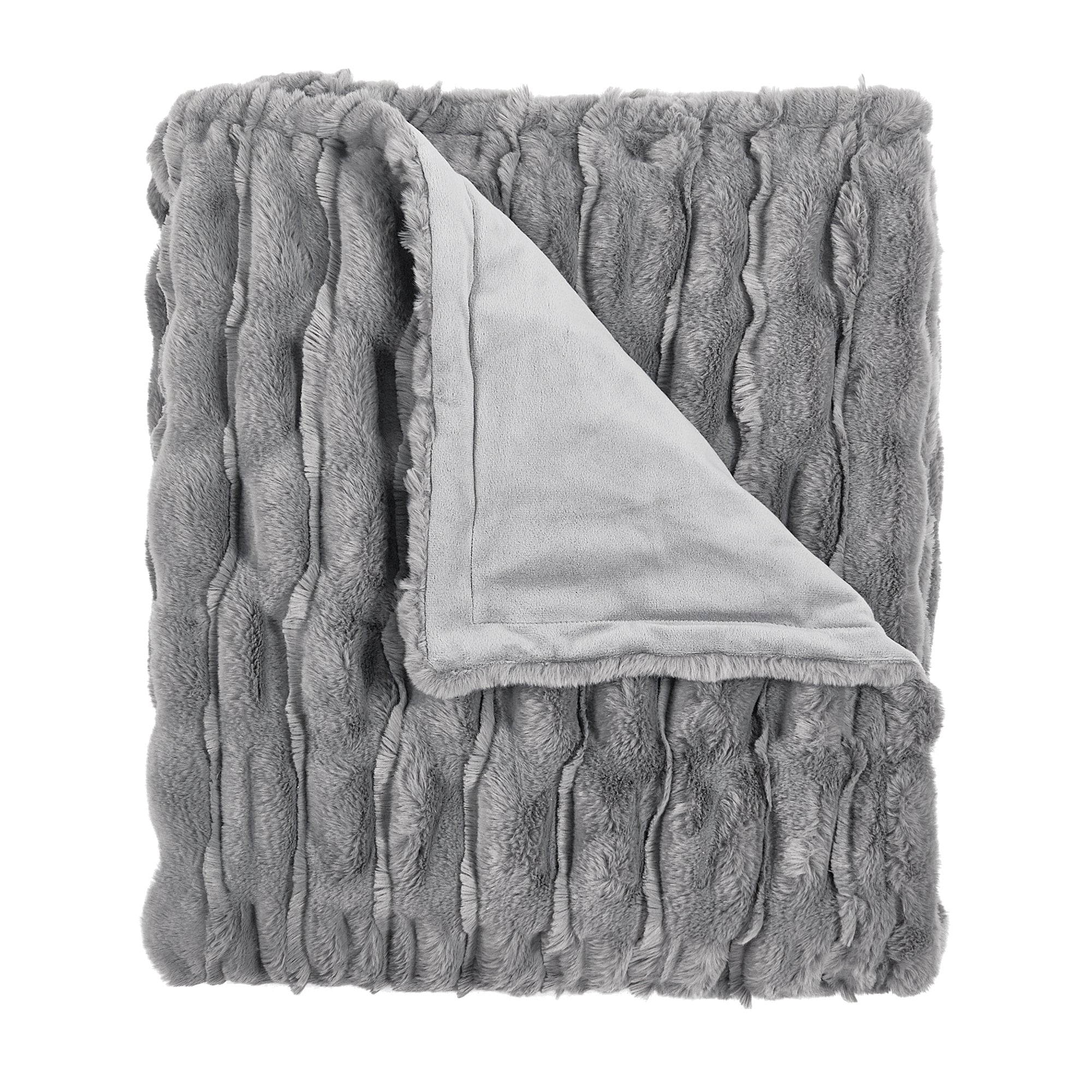 Stretchy Solid Color Faux Fur Throw Blanket - 50&quot; x 60&quot;