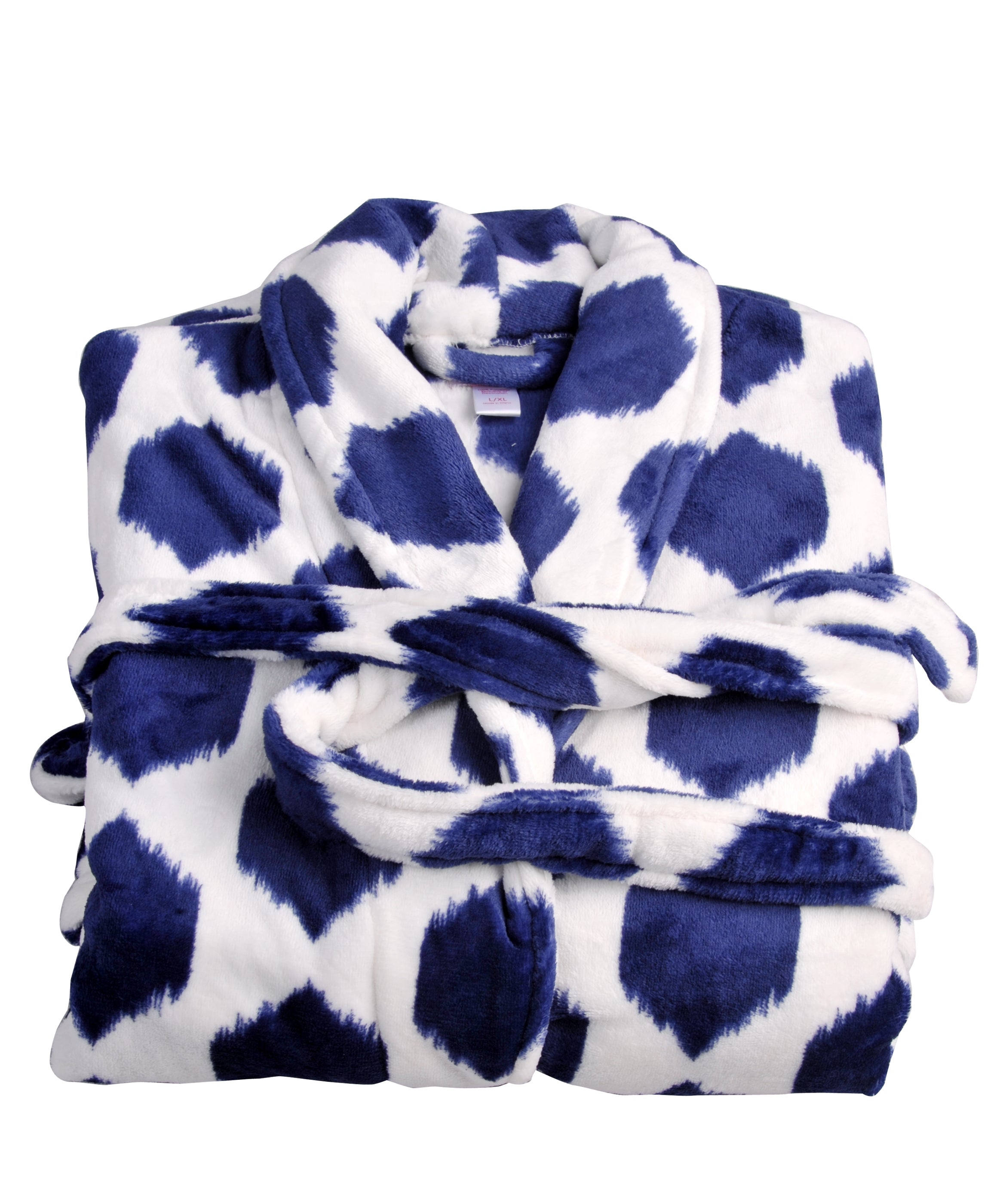 Peacoat Printed Flannel Fleece Bath Robe （S/M 60“x46&quot;)