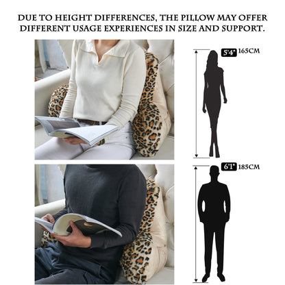 Leopard Faux Fur Bedrest Pillow (20&quot;x18&quot;x17&quot;)