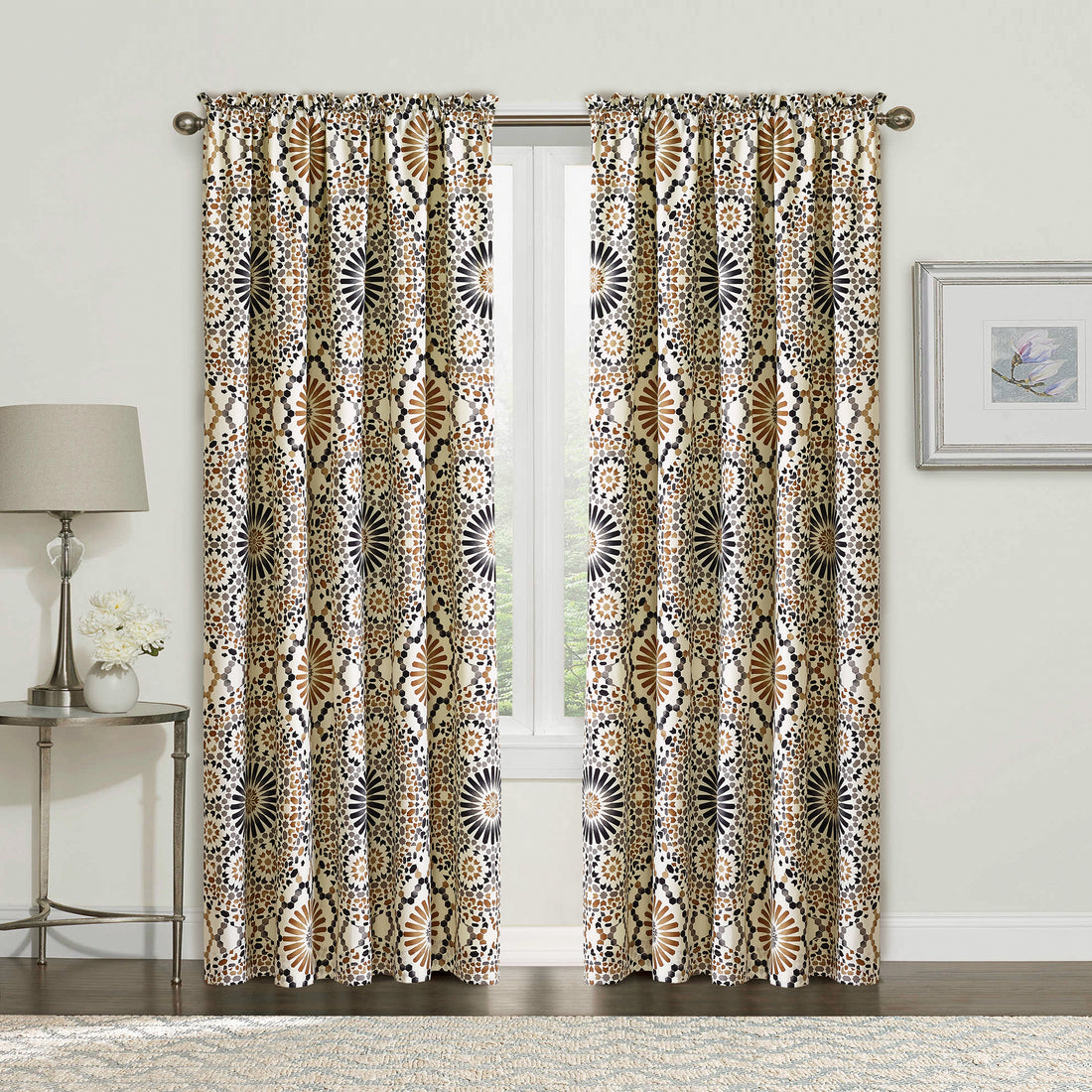 Tradewinds Printed Microfiber Curtain - Set of 2 (60"x84")