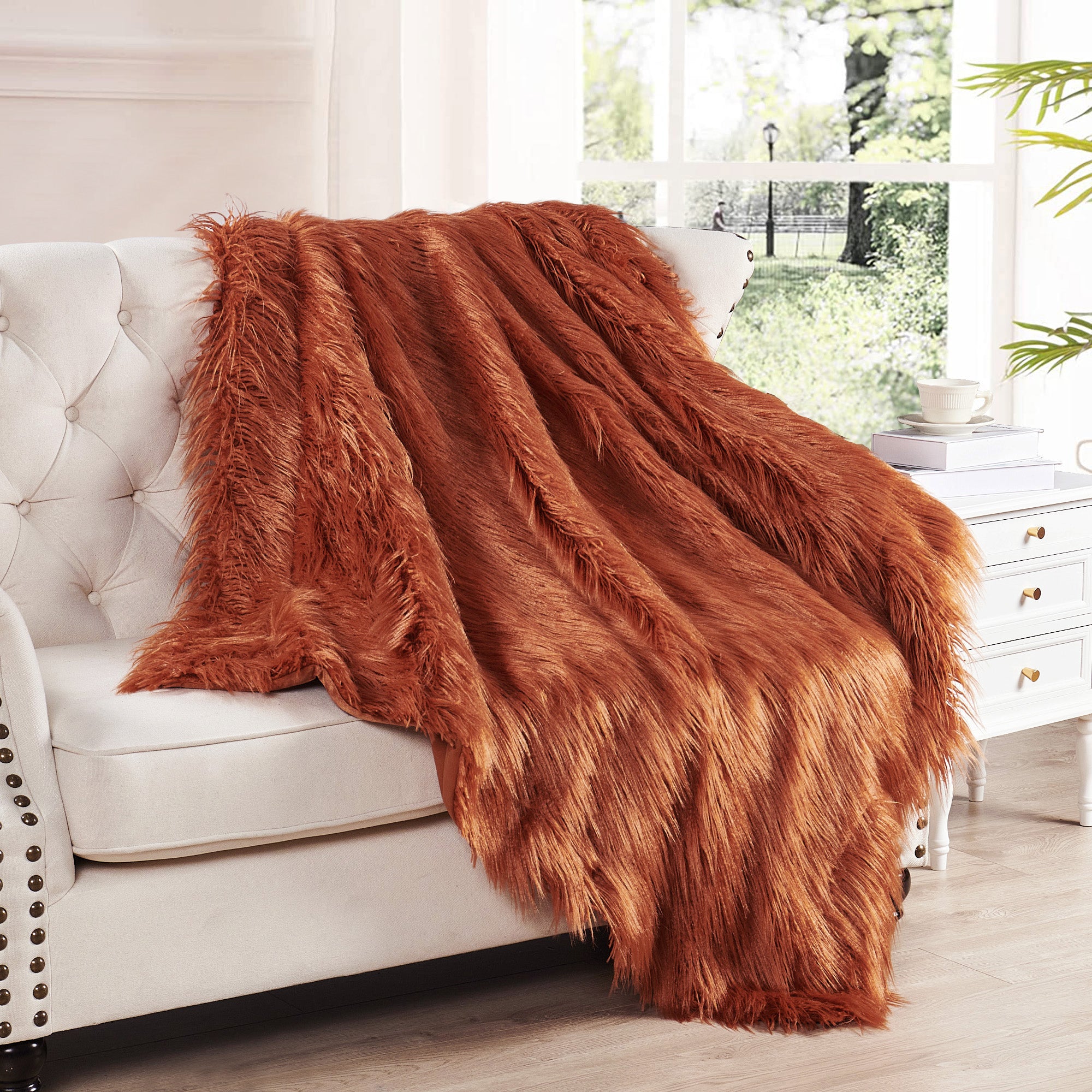 Mongolian faux best sale fur throw blanket