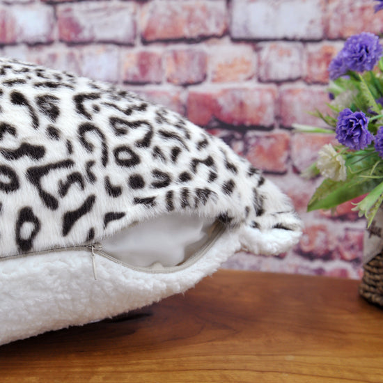 Fundas de almohada decorativas de 2 piezas de leopardo de nieve de piel sintética - 20 "x 20"