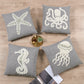 Fundas de almohada decorativas de lino sintético de 4 piezas Sea World - 20 "x 20" 