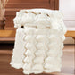 Textured Faux Fur ivory Throw Blanket - 50"x60"