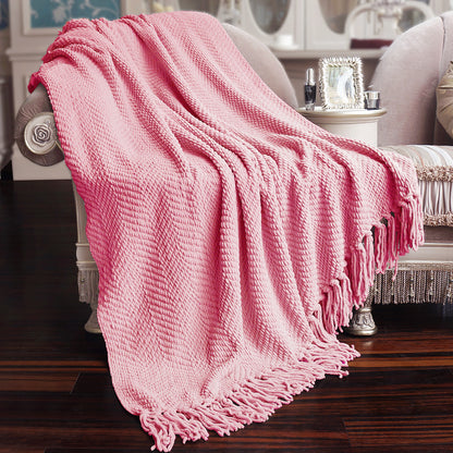 Knitted Tweed Throw Blanket