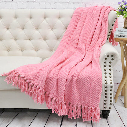 Knitted Tweed Throw Blanket